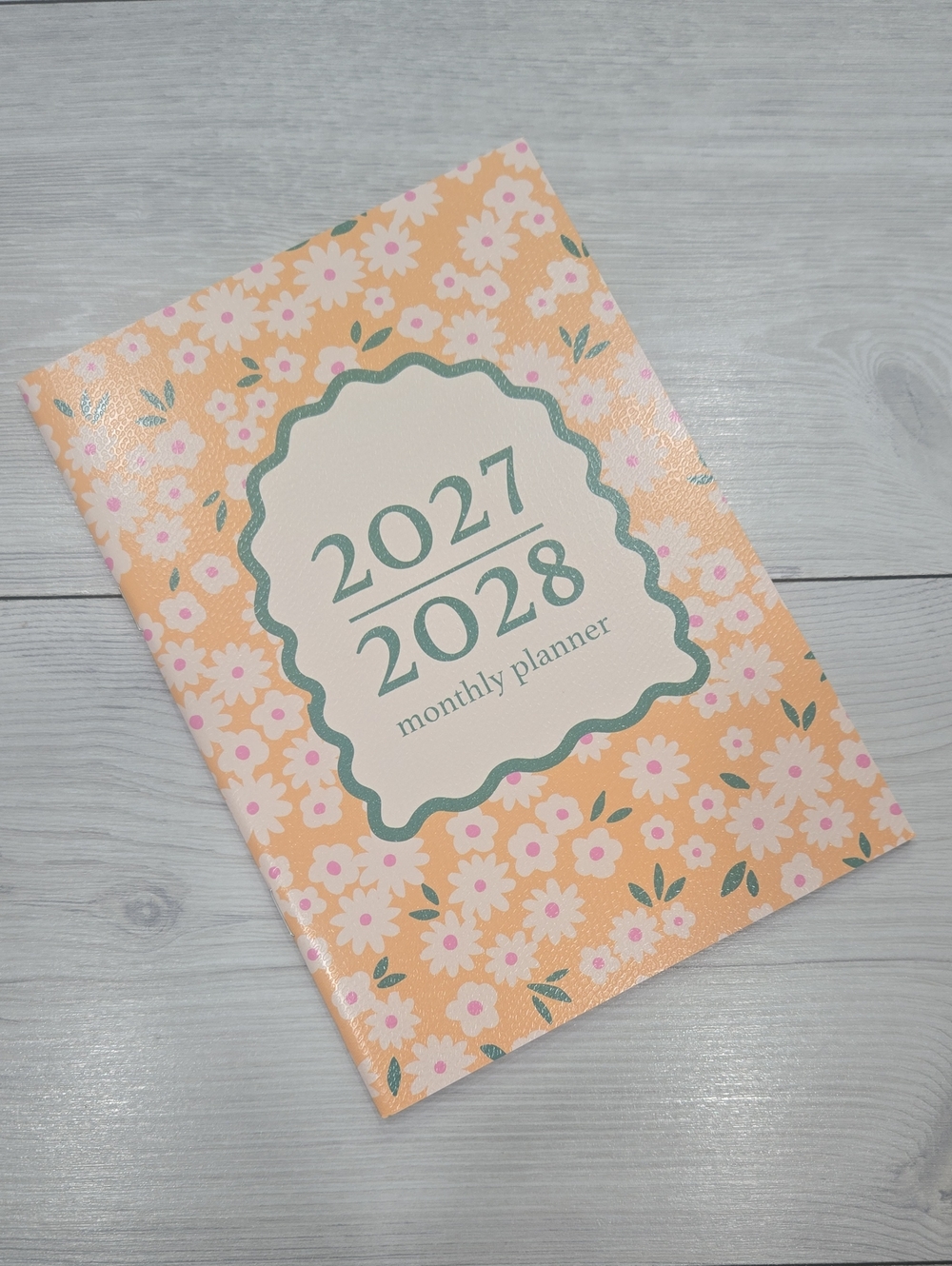 2027-2028 Monthly Planner - Peach Floral Cover